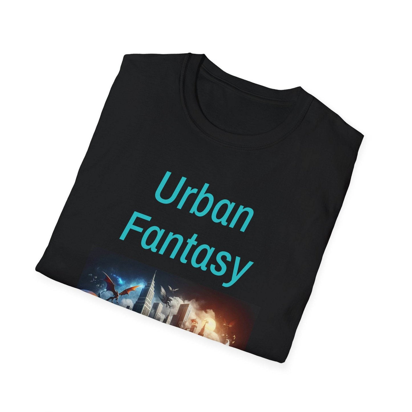 Urban Fantasy Unisex Softstyle T-Shirt - Dreamy Book Design for Book Lovers - The Dreamer's Bookshop.