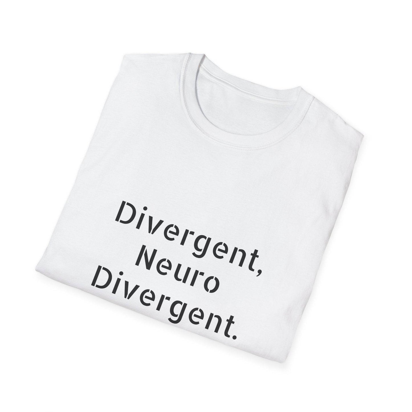 Divergent Neuro Divergent T-Shirt - Unisex Softstyle Tee for Neurodiversity Awareness - The Dreamer's Bookshop.