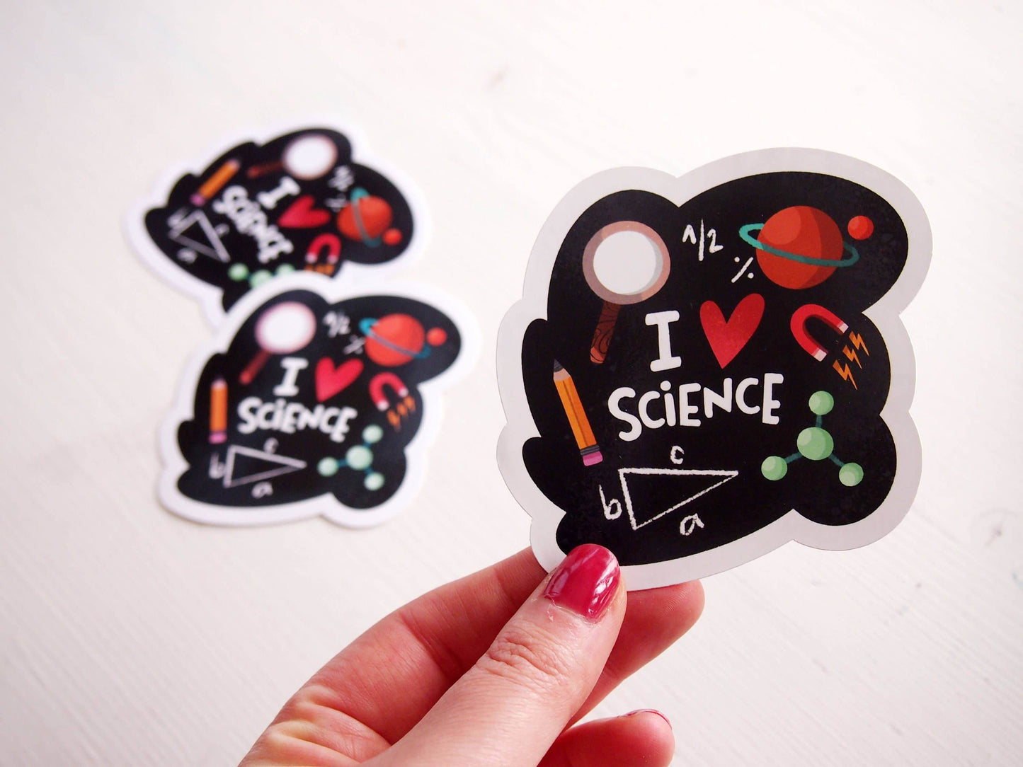 Irene Renon illustrations - Ik hou van wetenschap, vinylsticker, wetenschappelijke geschenken, wetenschapsleraar - The Dreamer's Bookshop.