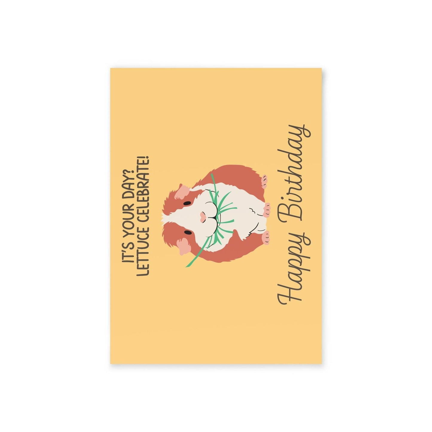 The Dreamer's Bookshop Cute "Lettuce Celebrate" Guinea Pig Birthday Card - The Dreamer's Bookshop.
