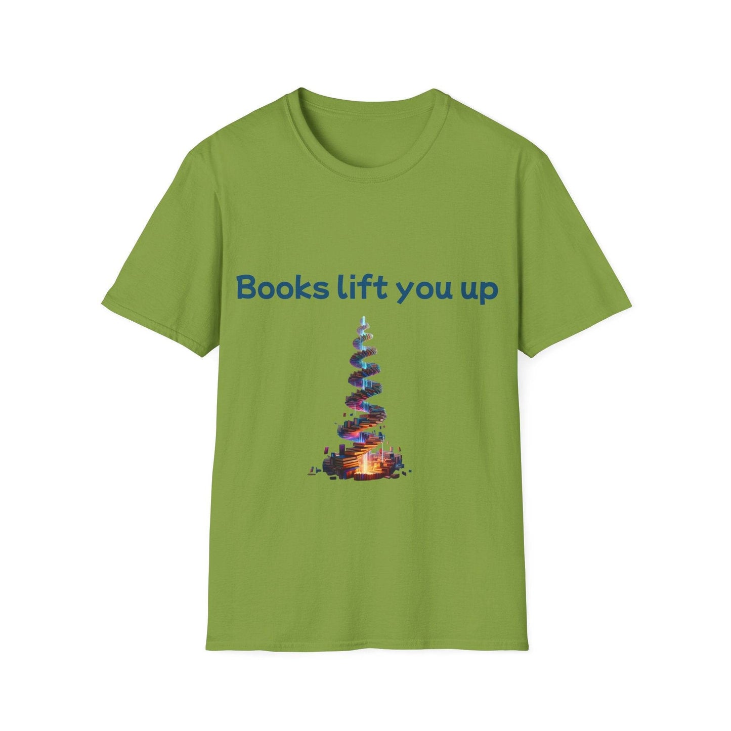 Inspirational Unisex Softstyle T-Shirt - Books Lift You Up - The Dreamer's Bookshop.