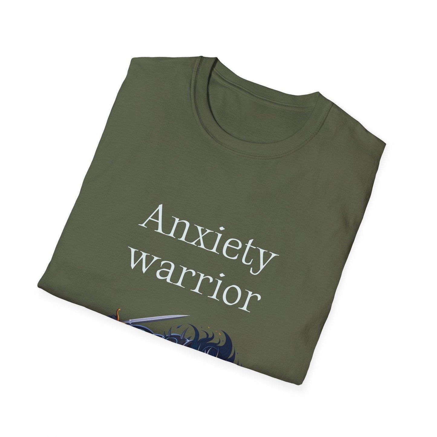 Anxiety Warrior Unisex Softstyle T-Shirt - Empower Your Battle - The Dreamer's Bookshop.