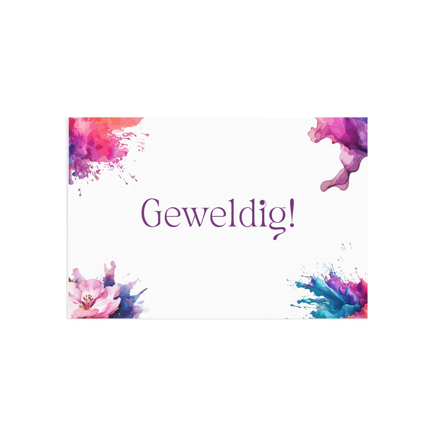 Watercolor Art Exclamation Card "Geweldig" Joyful Print - The Dreamer's Bookshop.