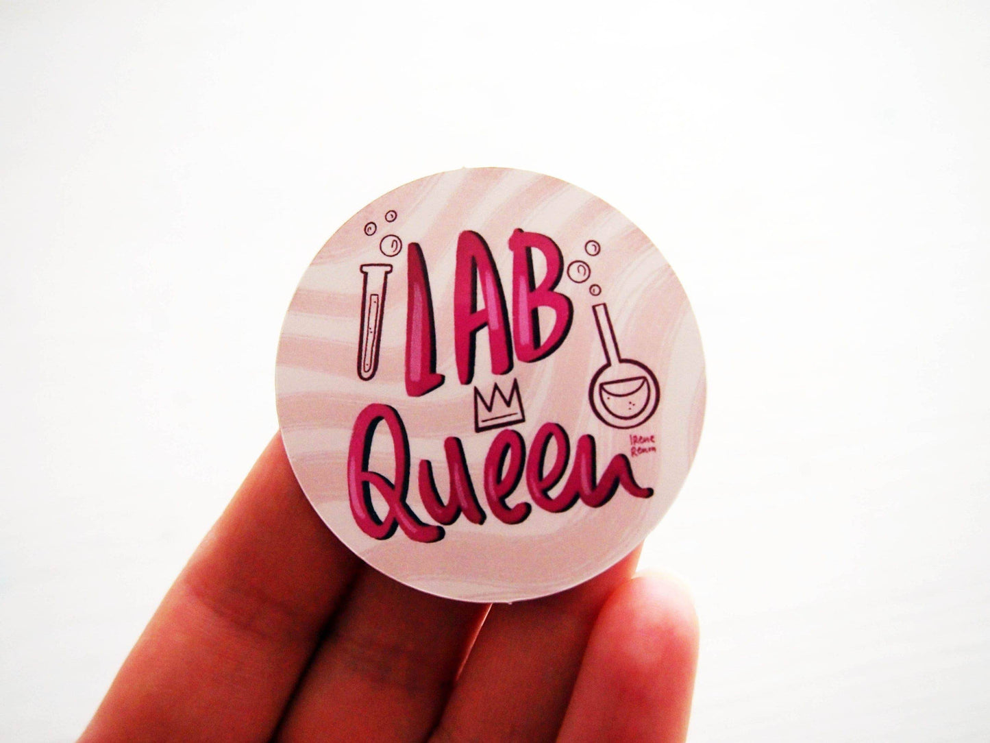 Irene Renon illustrations - Wetenschapsstickers, laboratoriumkoningin, sticker voor wetenschappers - The Dreamer's Bookshop.