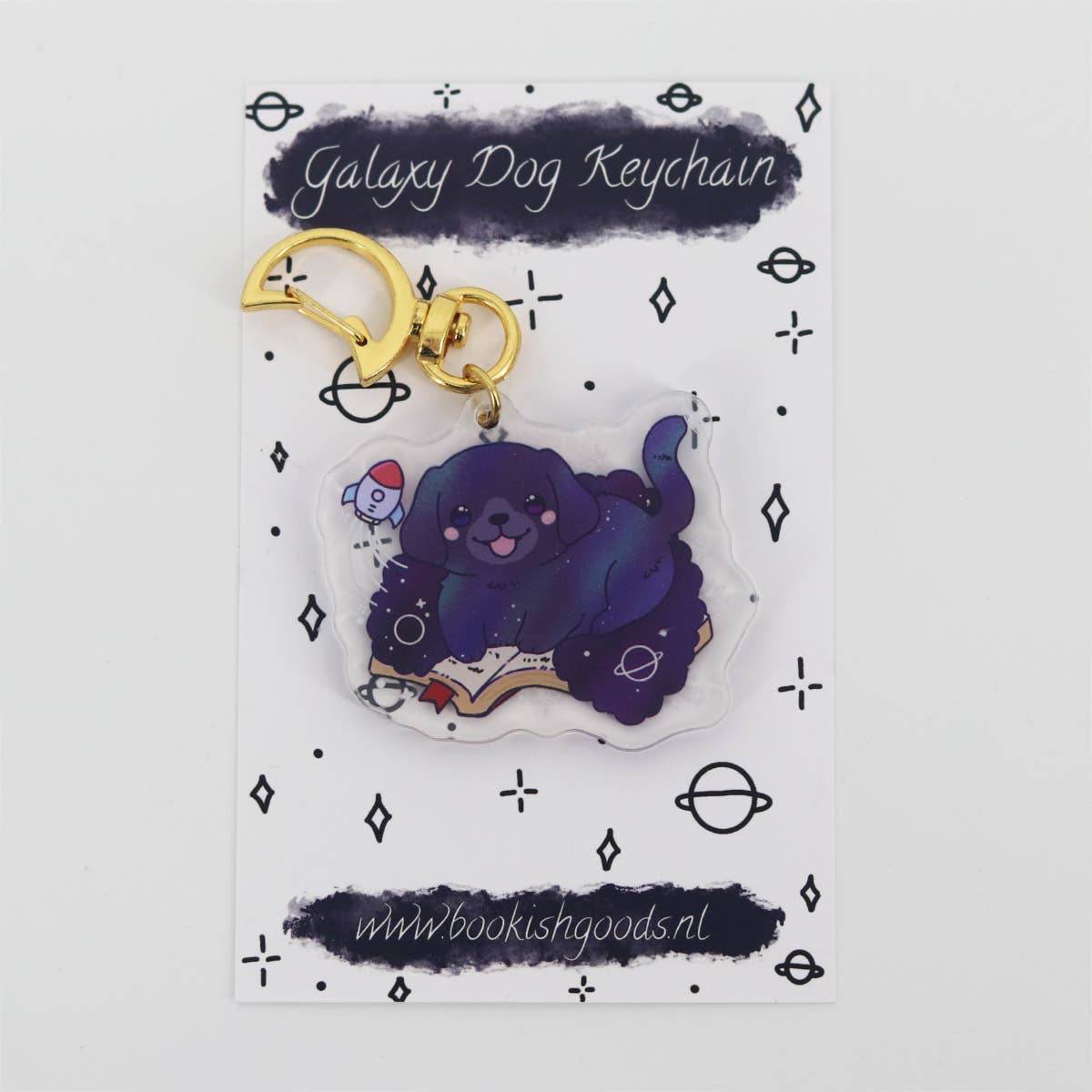 Sleutelhanger Acryl Galaxy Dog - The Dreamer's Bookshop.