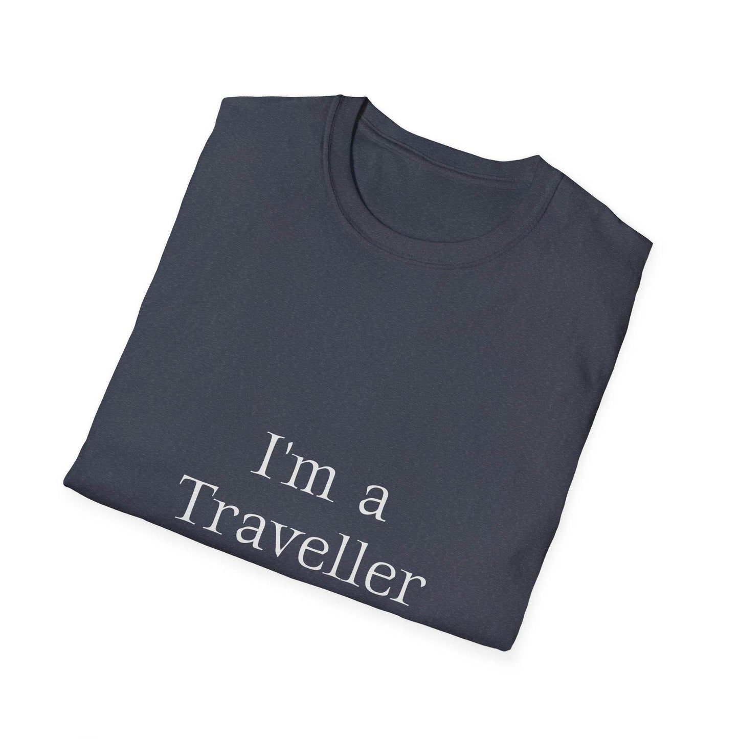Unisex Softstyle T-Shirt - 'I'm a Traveller of Worlds' & 'Books Take Me Places Far & Beyond' - The Dreamer's Bookshop.