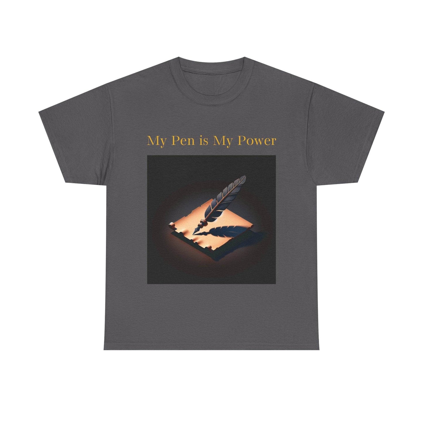 My Pen is My Power Unisex Heavy Cotton Tee - Creative Writer's Apparel - The Dreamer's Bookshop.