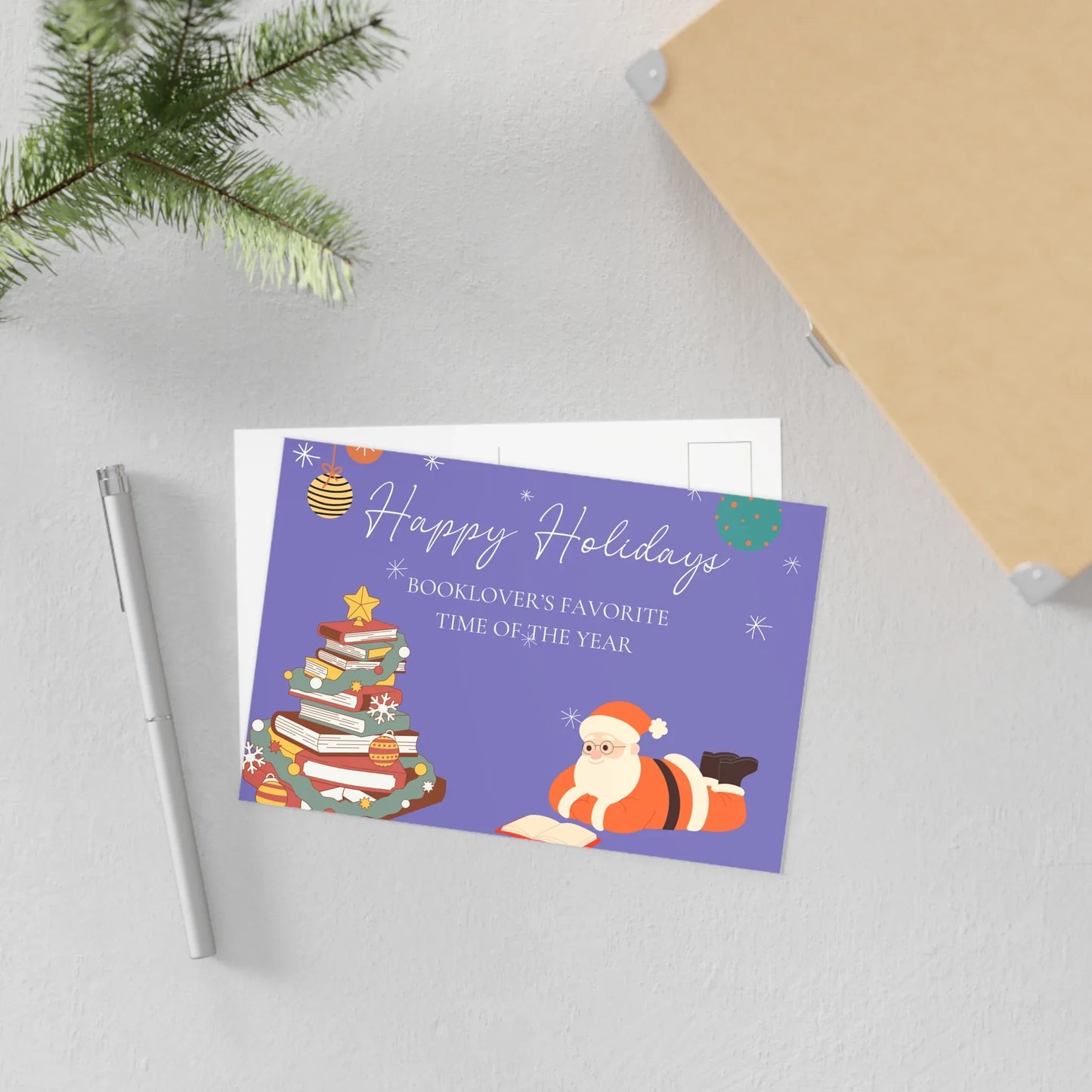 The Dreamer's Bookshop "Booklover's XMas" Cute Christmas Cards - The Dreamer's Bookshop.