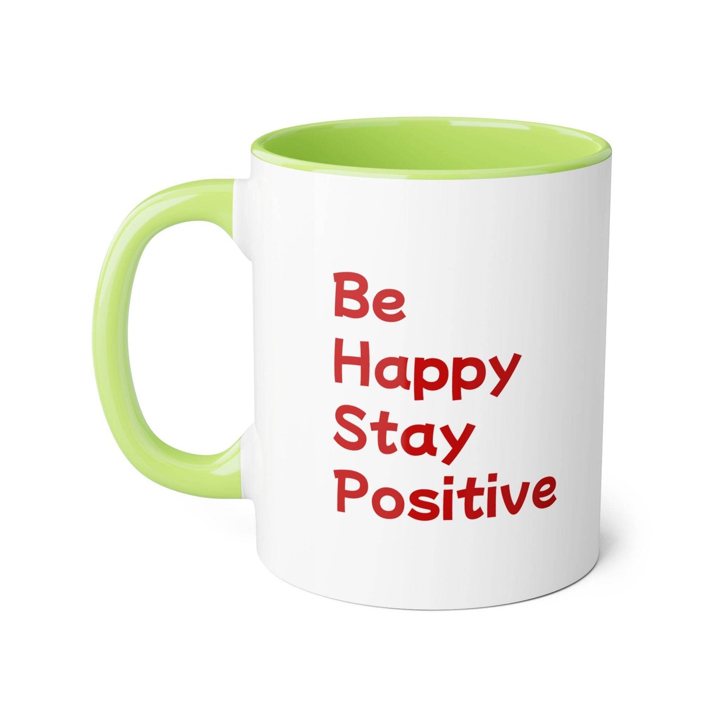 Be Happy Stay Positive Accent Mug - 11oz Coffee Cup for Daily Inspiration - The Dreamer's Bookshop.