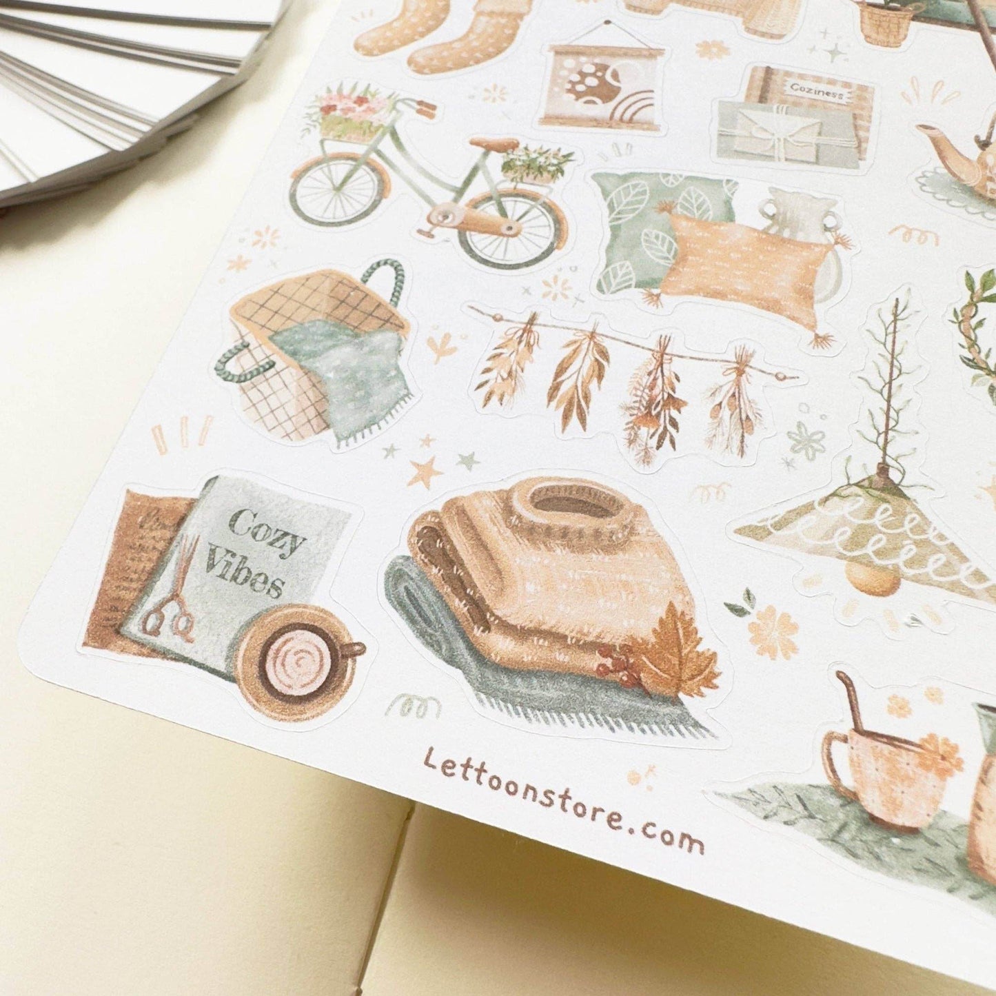 LETTOOn - Stickervel - Aesthetic Cosy Vibes - The Dreamer's Bookshop.