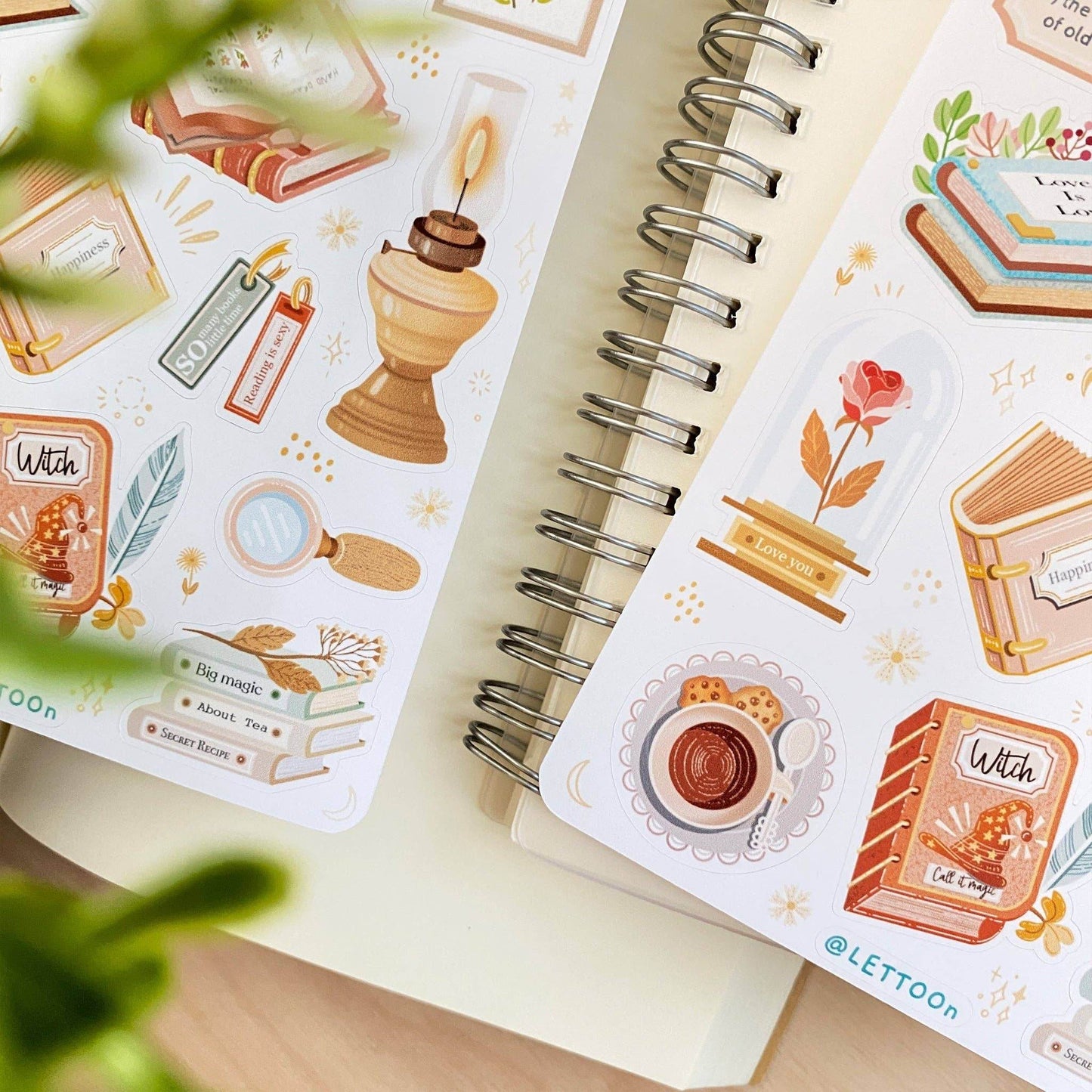 LETTOOn - Stickervel - Esthetisch boek - The Dreamer's Bookshop.