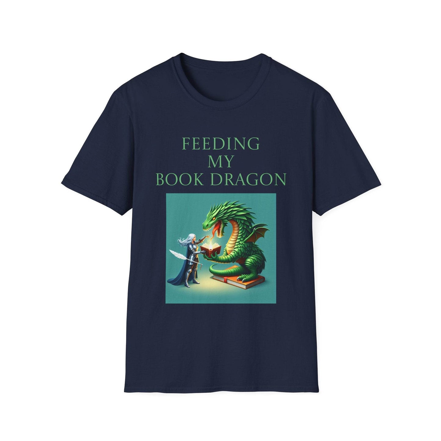 Unisex Softstyle T-Shirt - 'Book Dragon' - The Dreamer's Bookshop.