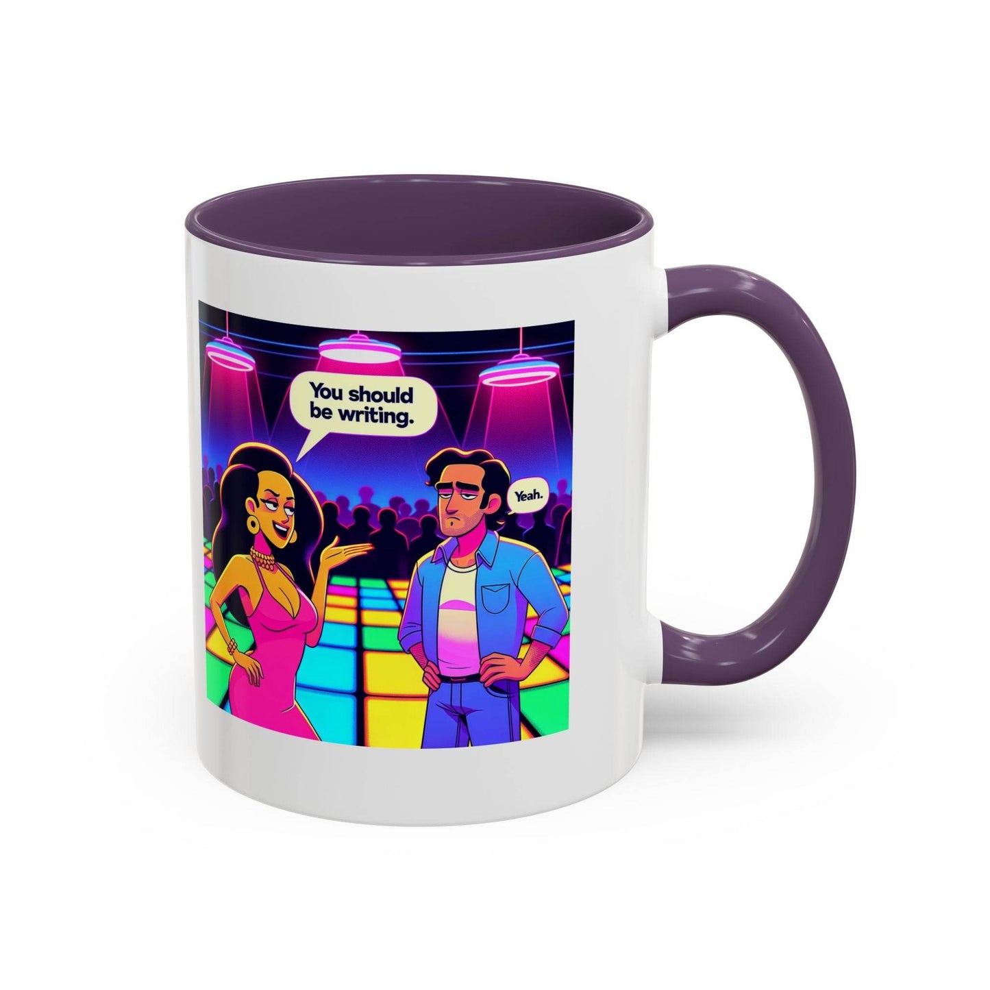 Retro Vibe Accent Coffee Mug - You should be writing - The Dreamer's Bookshop.