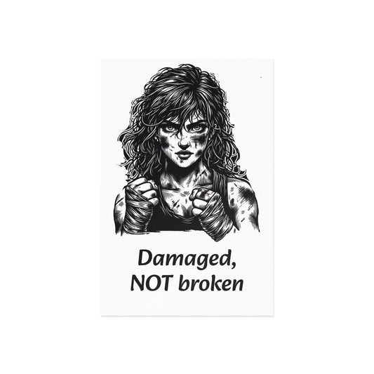 The Dreamer's Bookshop Warrior "Damaged, NOT broken" Art Print Card - The Dreamer's Bookshop.