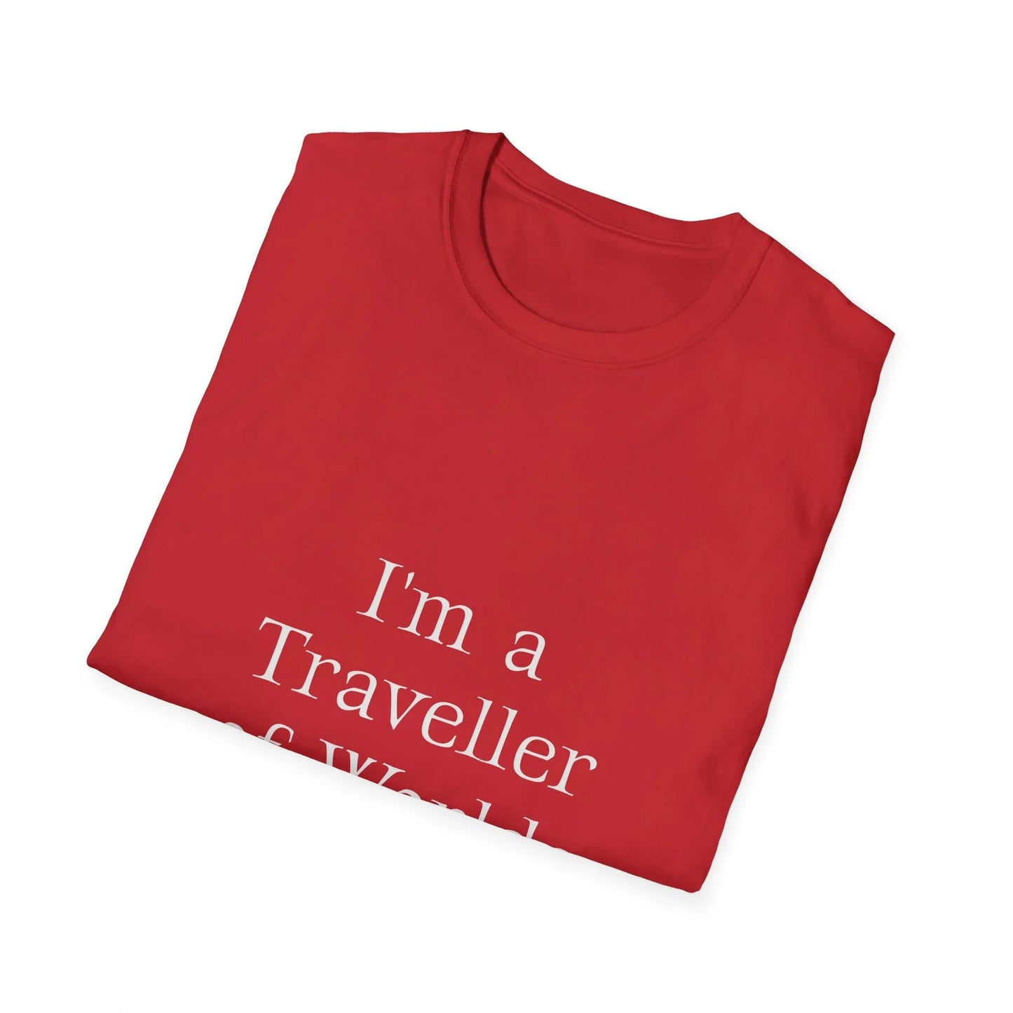 Unisex Travel-Inspired T-Shirt - "I'm a Traveller of Worlds" - Perfect for Book Lovers - The Dreamer's Bookshop.
