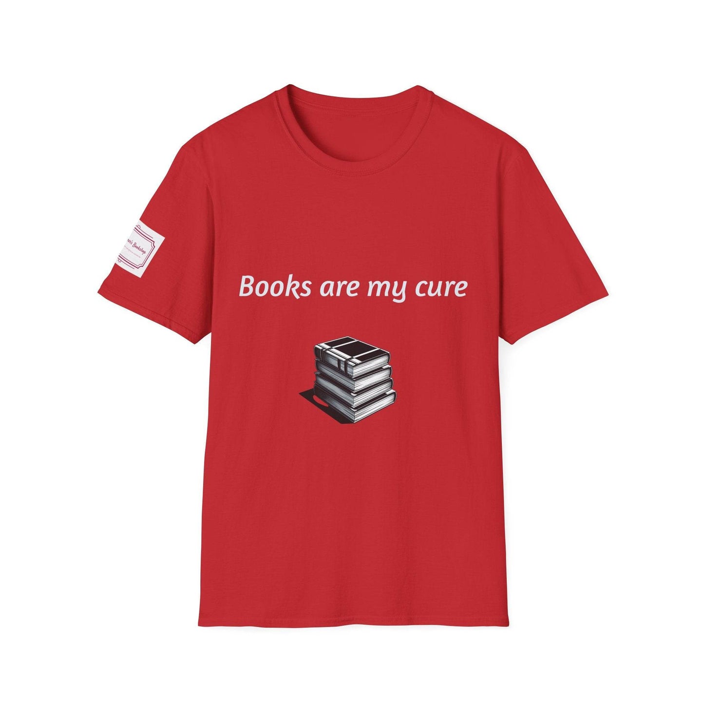 Inspirational Unisex Softstyle T-Shirt - Books are my cure - The Dreamer's Bookshop.