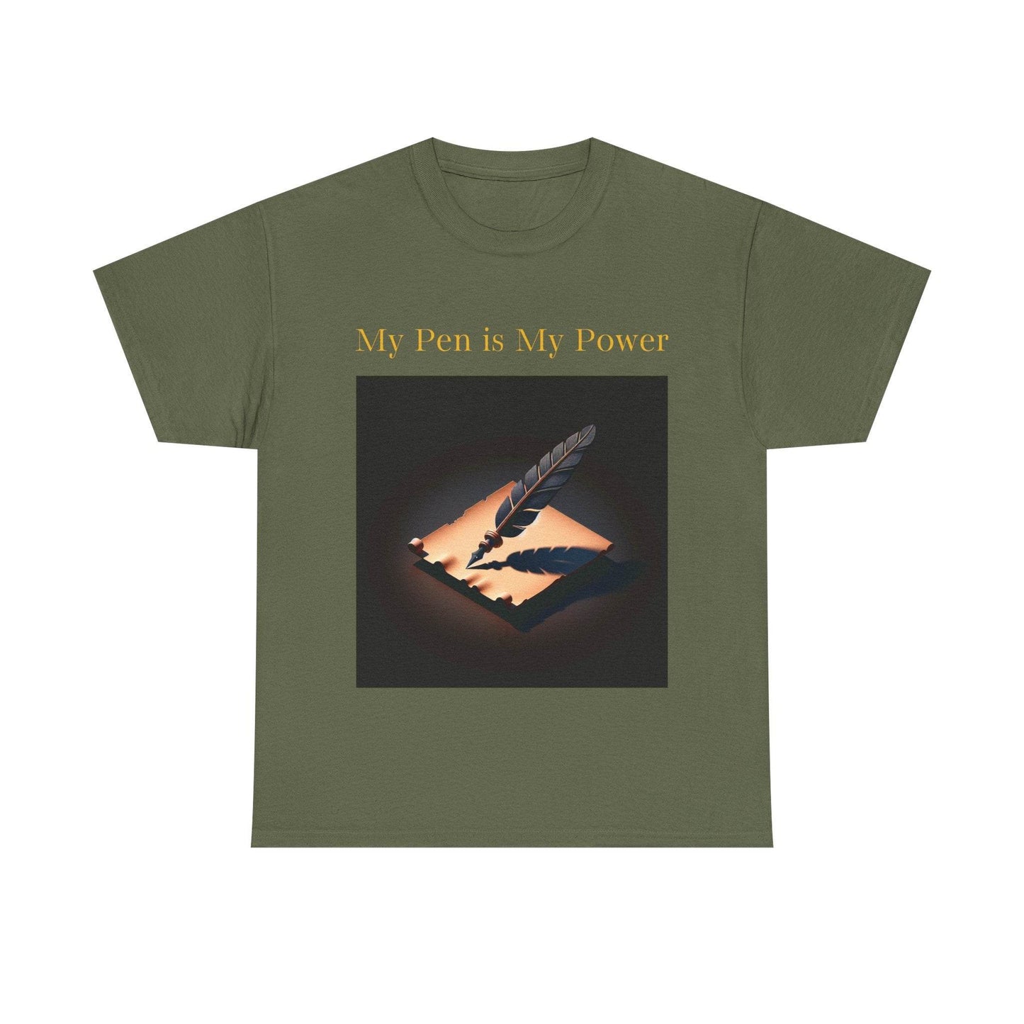 My Pen is My Power Unisex Heavy Cotton Tee - Creative Writer's Apparel - The Dreamer's Bookshop.