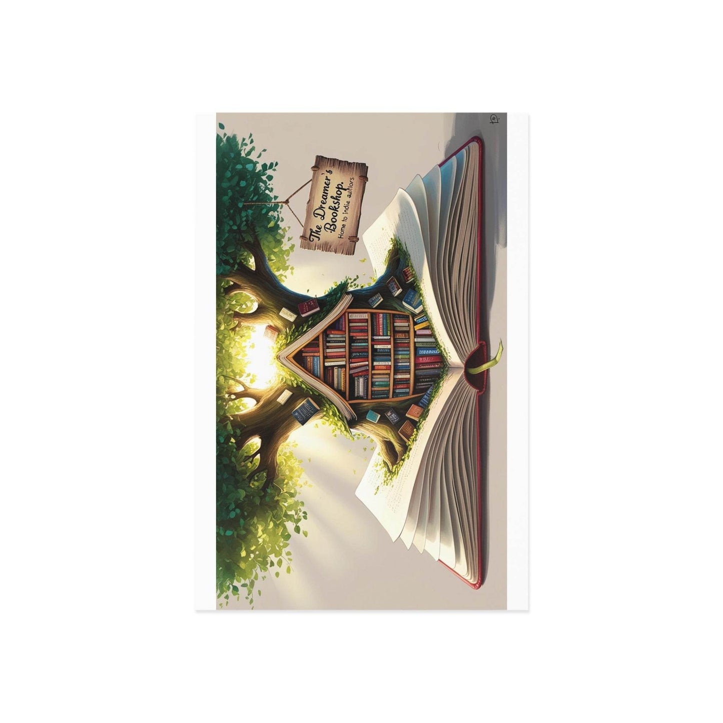 The Dreamer's Bookshop - Tree and Books Card - The Dreamer's Bookshop.
