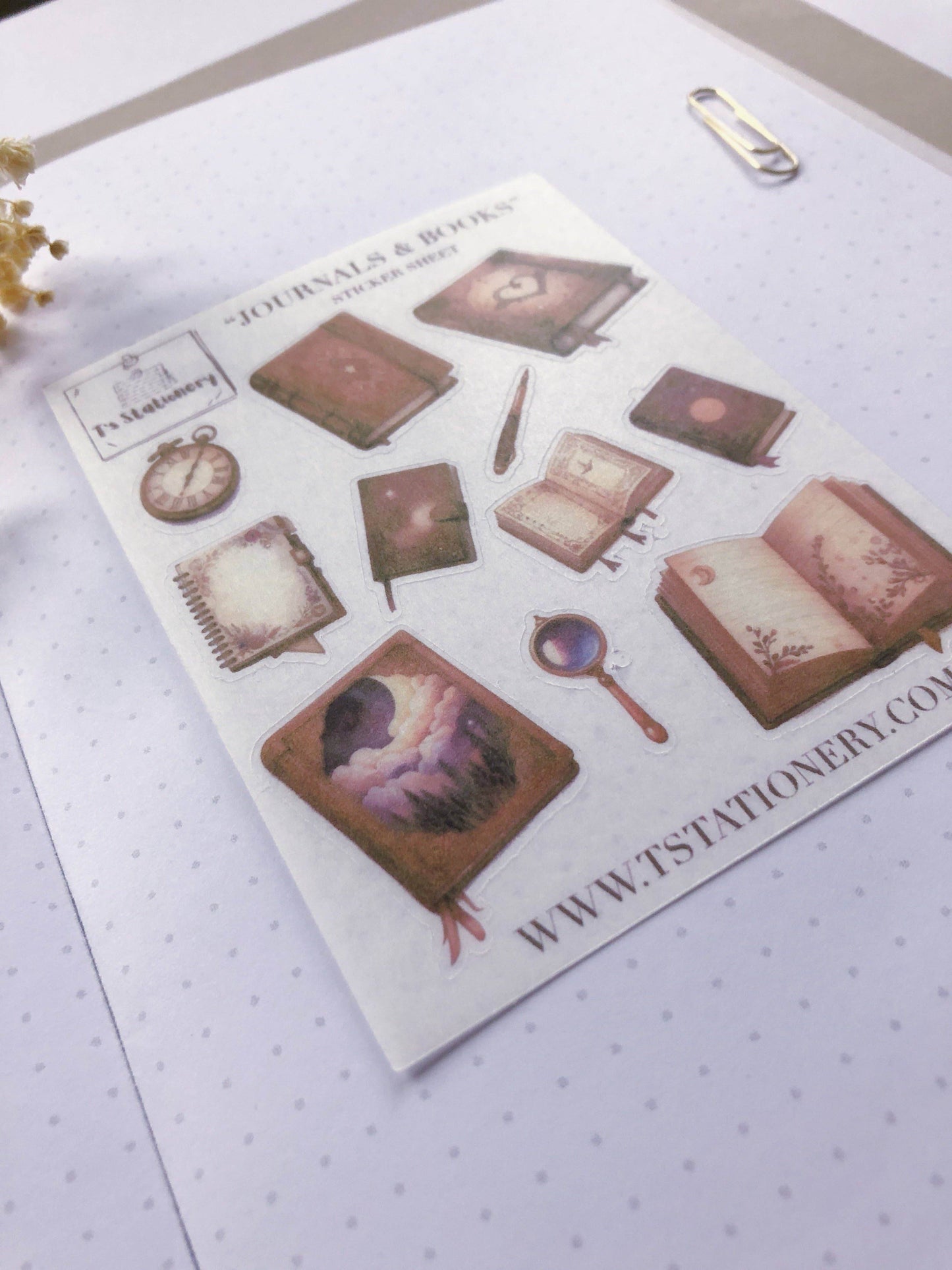 T's Stationery - Washi-stickervel „Books & Journals” - The Dreamer's Bookshop.