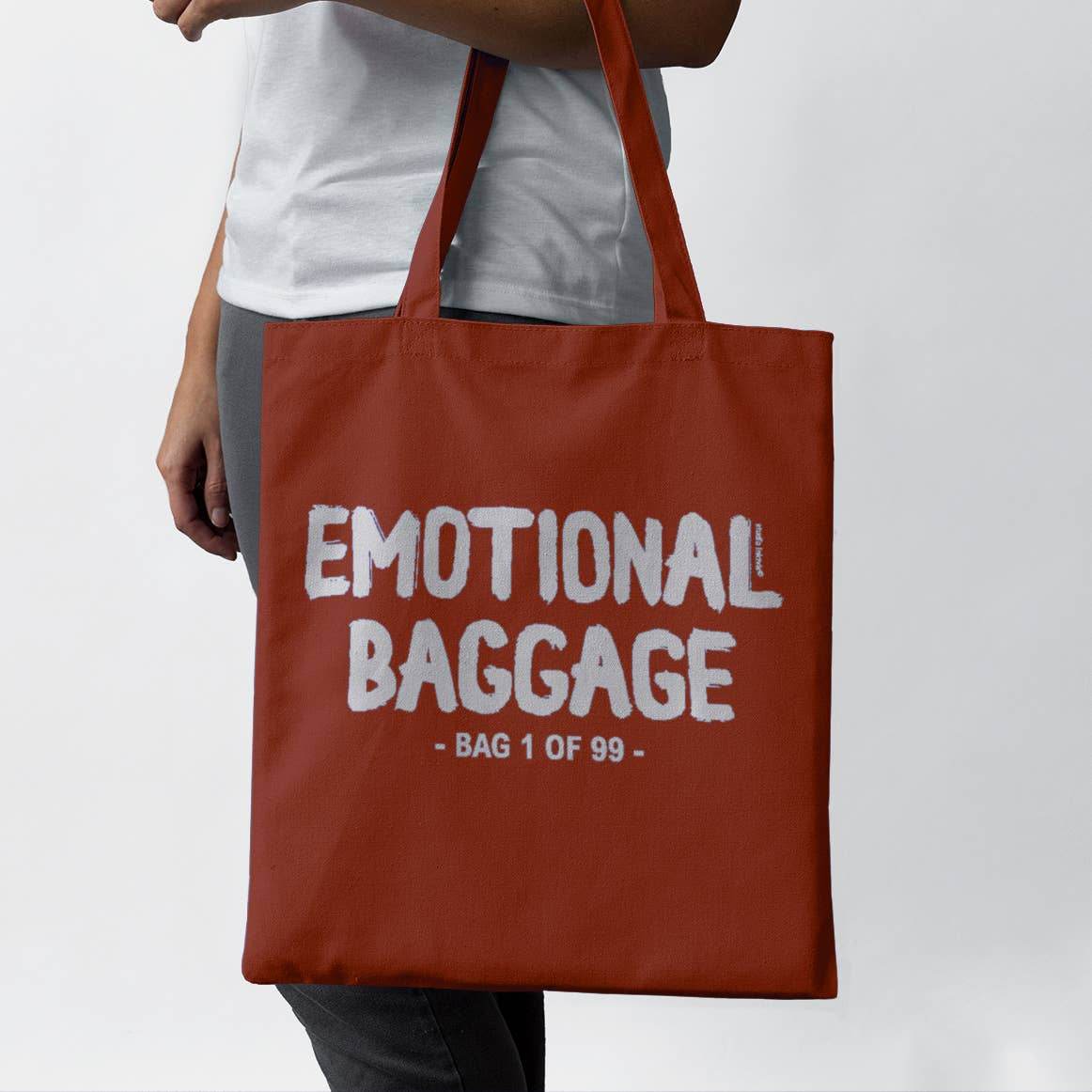Studio Inktvis - Draagtas voor emotionele bagage, roest, 100% katoen - The Dreamer's Bookshop.