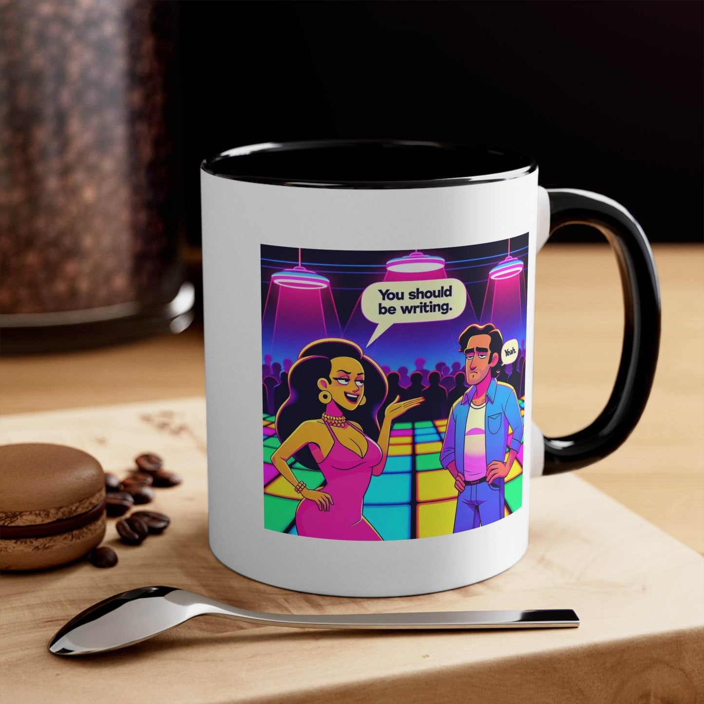 You should be writing Mug - 11oz Fun Coffee Cup for Happy Vibes - The Dreamer's Bookshop.