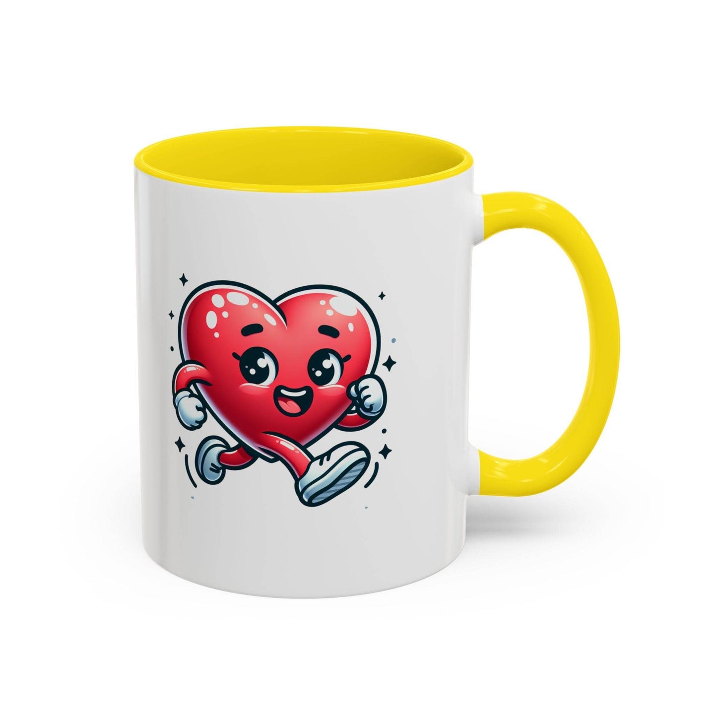 Playful Heart Running Coffee Mug - Cute Gift for Positive Thinkers - The Dreamer's Bookshop.