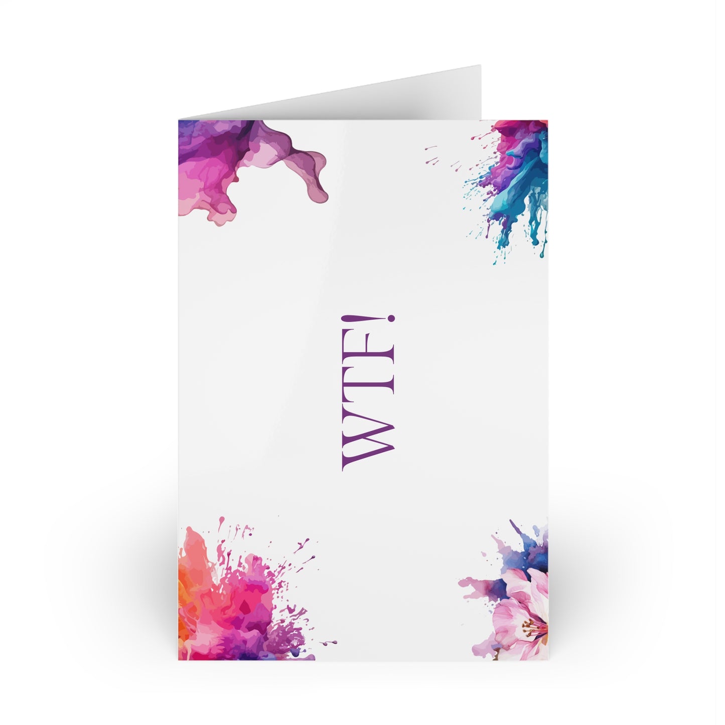 Watercolor Art Exclamation Card "WTF" Joyful Print - The Dreamer's Bookshop.