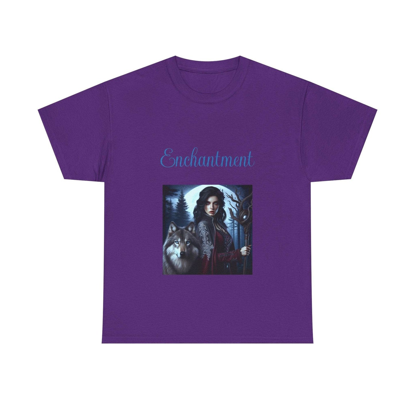 Enchanting Wolf Witch Unisex Heavy Cotton Tee - The Dreamer's Bookshop.