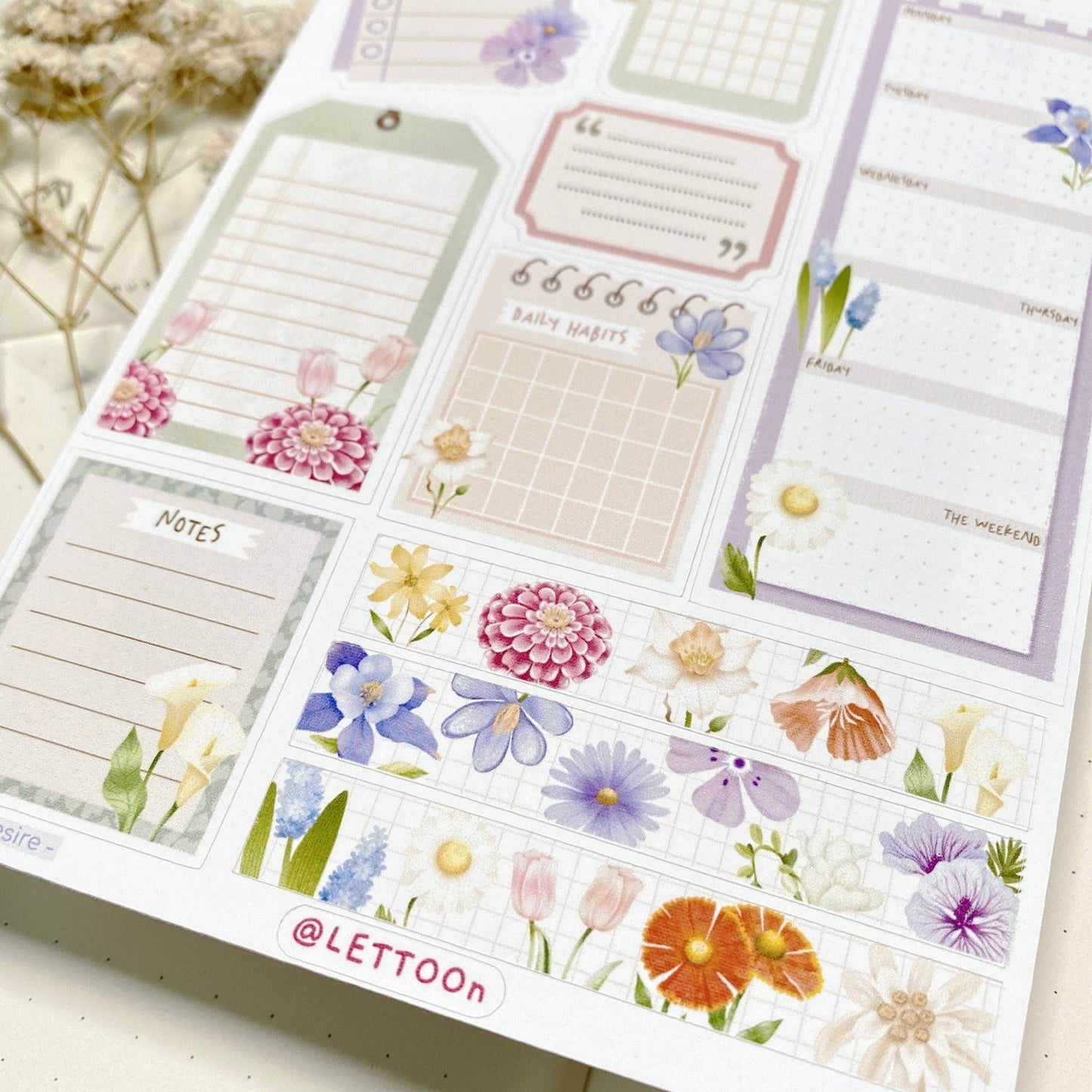 LETTOOn - Stickervel - Bullet Journal Essentials - The Dreamer's Bookshop.