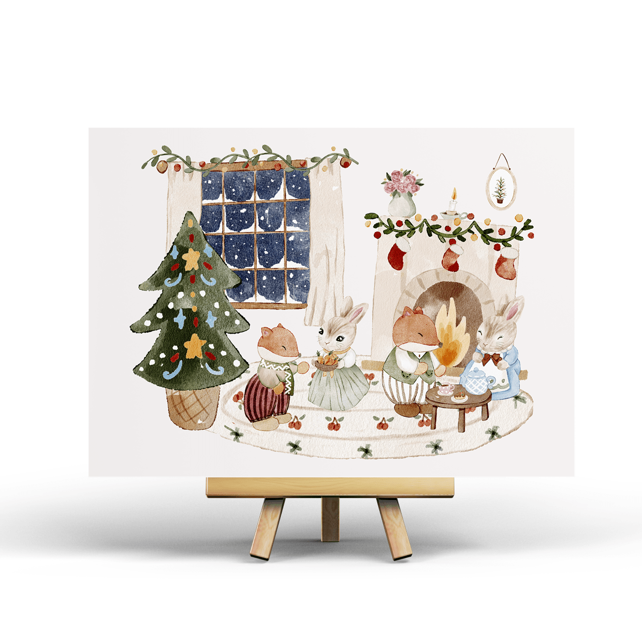 Penpaling Paula - Kerstfeest - Ansichtkaart - The Dreamer's Bookshop.