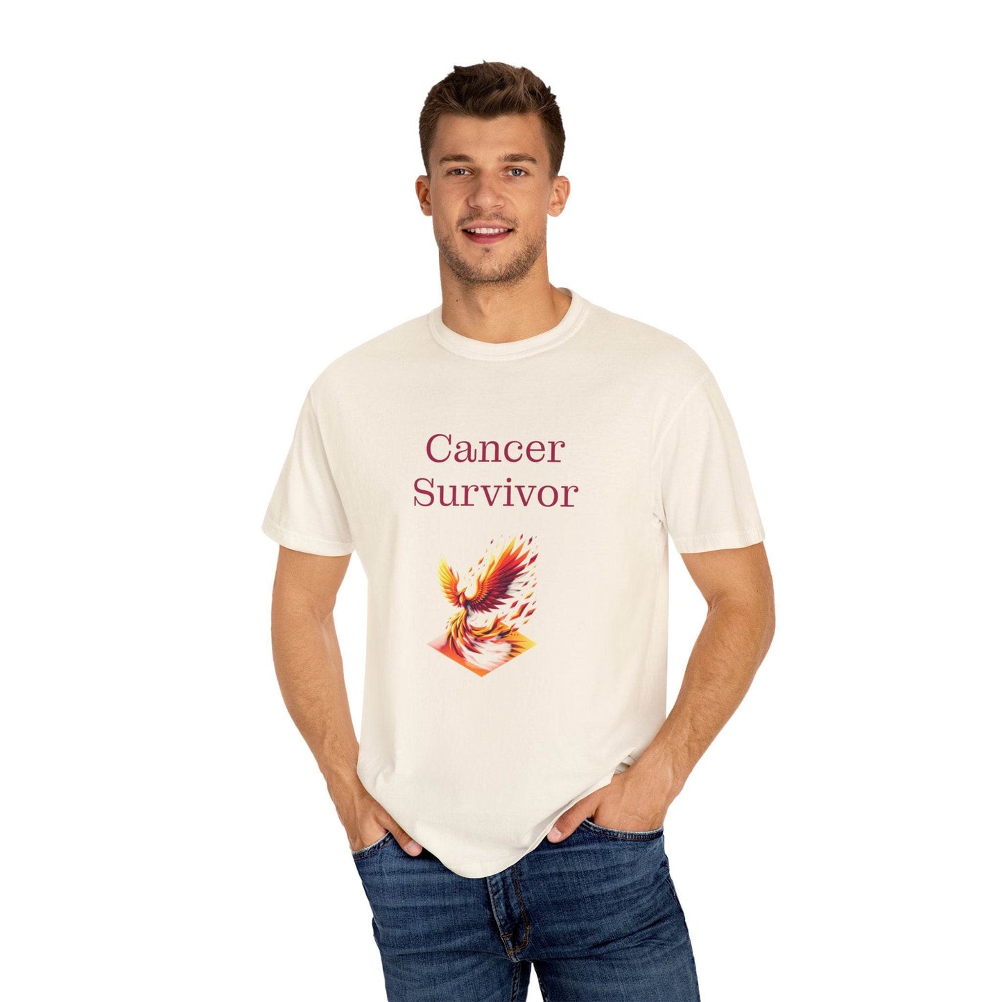 Cancer Survivor Unisex Garment-Dyed T-shirt - Inspirational Motivational Tee - The Dreamer's Bookshop.