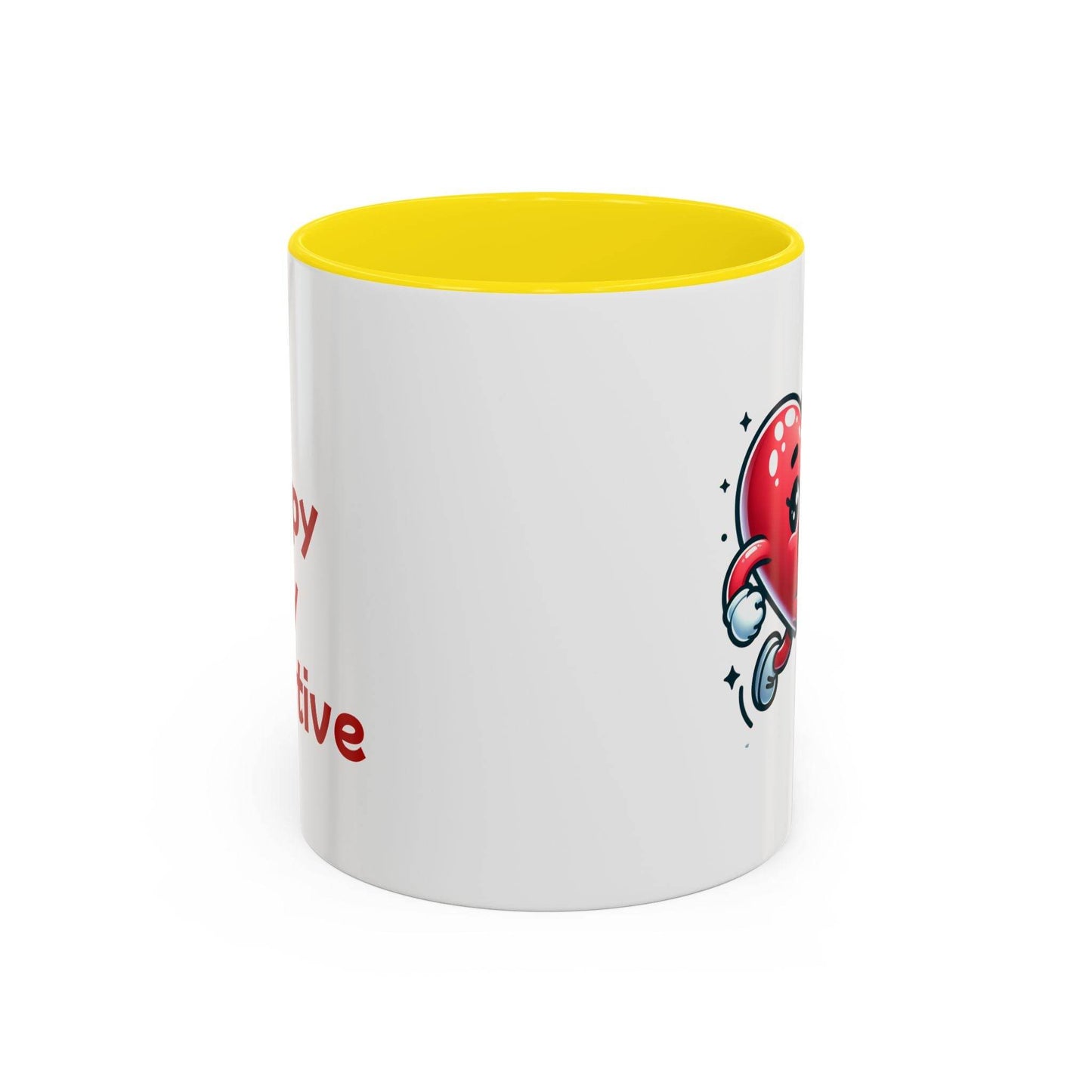 Playful Heart Running Coffee Mug - Cute Gift for Positive Thinkers - The Dreamer's Bookshop.