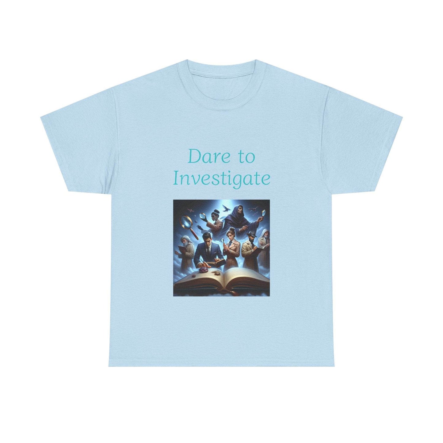 Investigate - Unisex Heavy Cotton Tee - Crime/Mystery Books - The Dreamer's Bookshop.