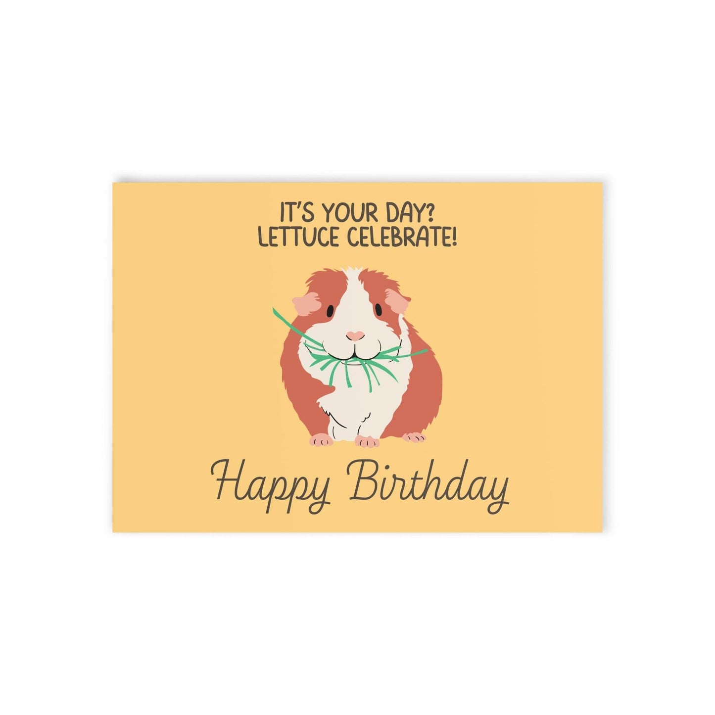 The Dreamer's Bookshop Cute "Lettuce Celebrate" Guinea Pig Birthday Card - The Dreamer's Bookshop.