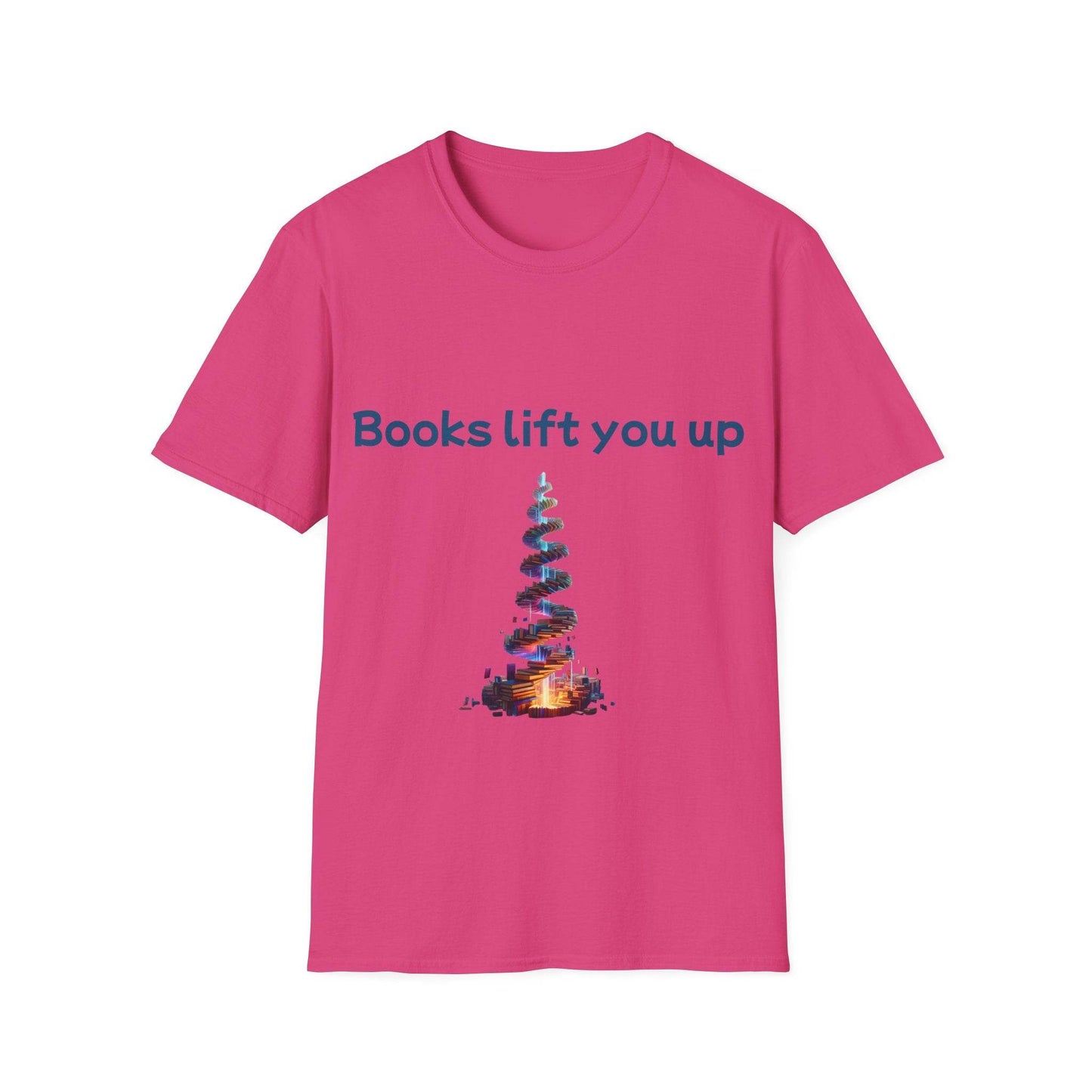 Inspirational Unisex Softstyle T-Shirt - Books Lift You Up - The Dreamer's Bookshop.
