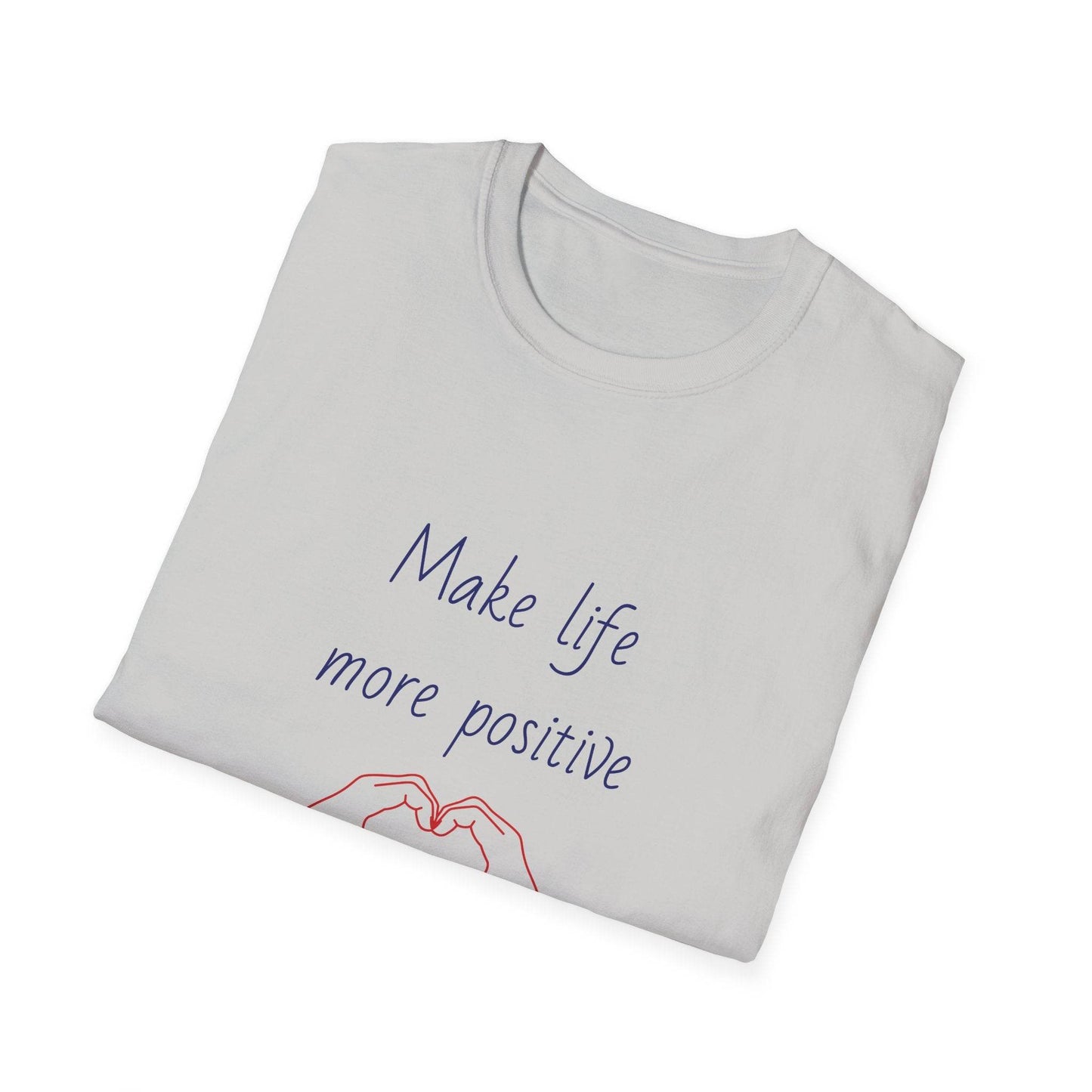 Positive Vibe Unisex Softstyle T-Shirt - 'Make Life More Positive' - The Dreamer's Bookshop.
