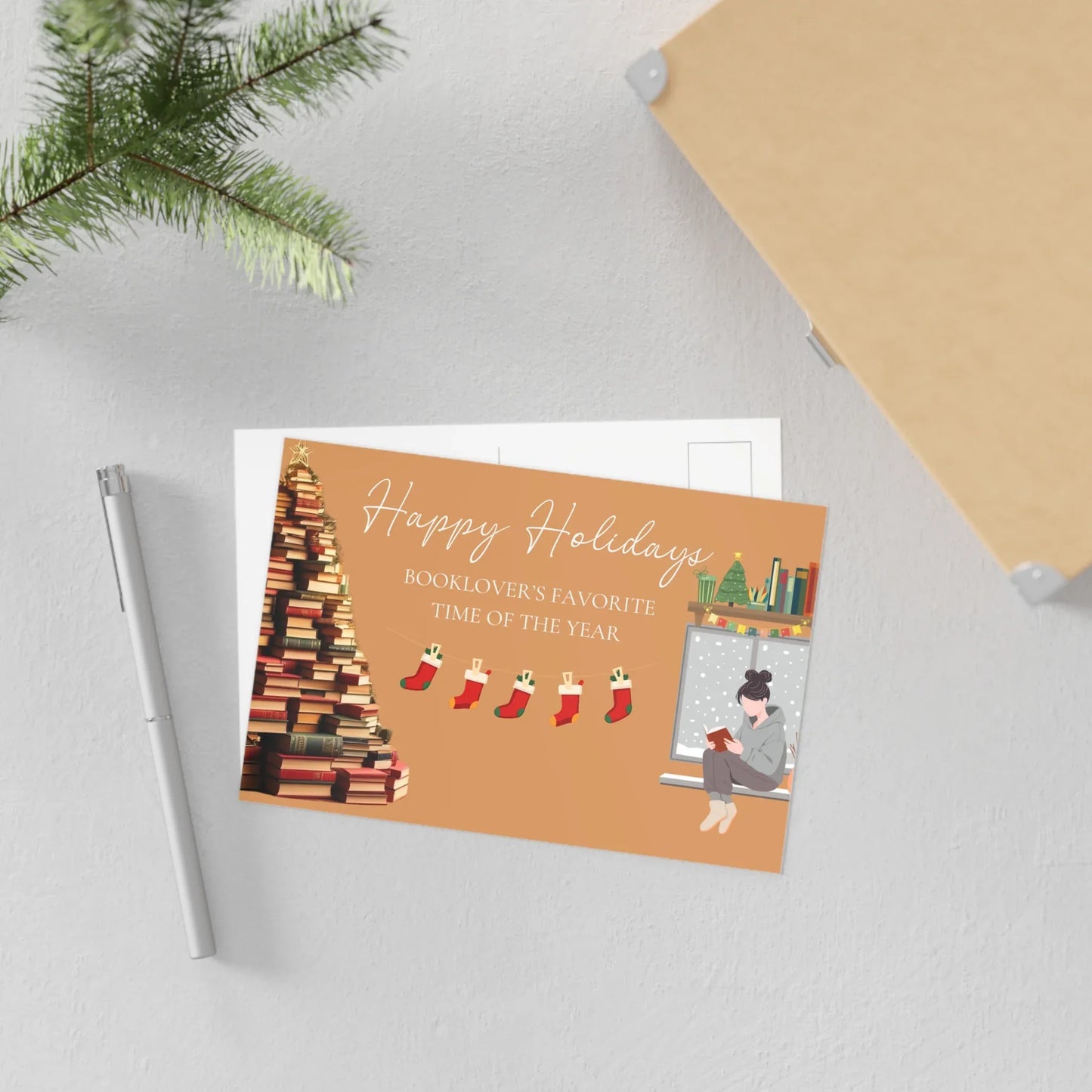 The Dreamer's Bookshop "Booklovers XMas" Cute Christmas Cards - The Dreamer's Bookshop.