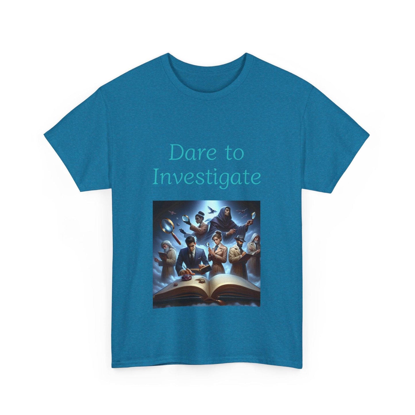Investigate - Unisex Heavy Cotton Tee - Crime/Mystery Books - The Dreamer's Bookshop.