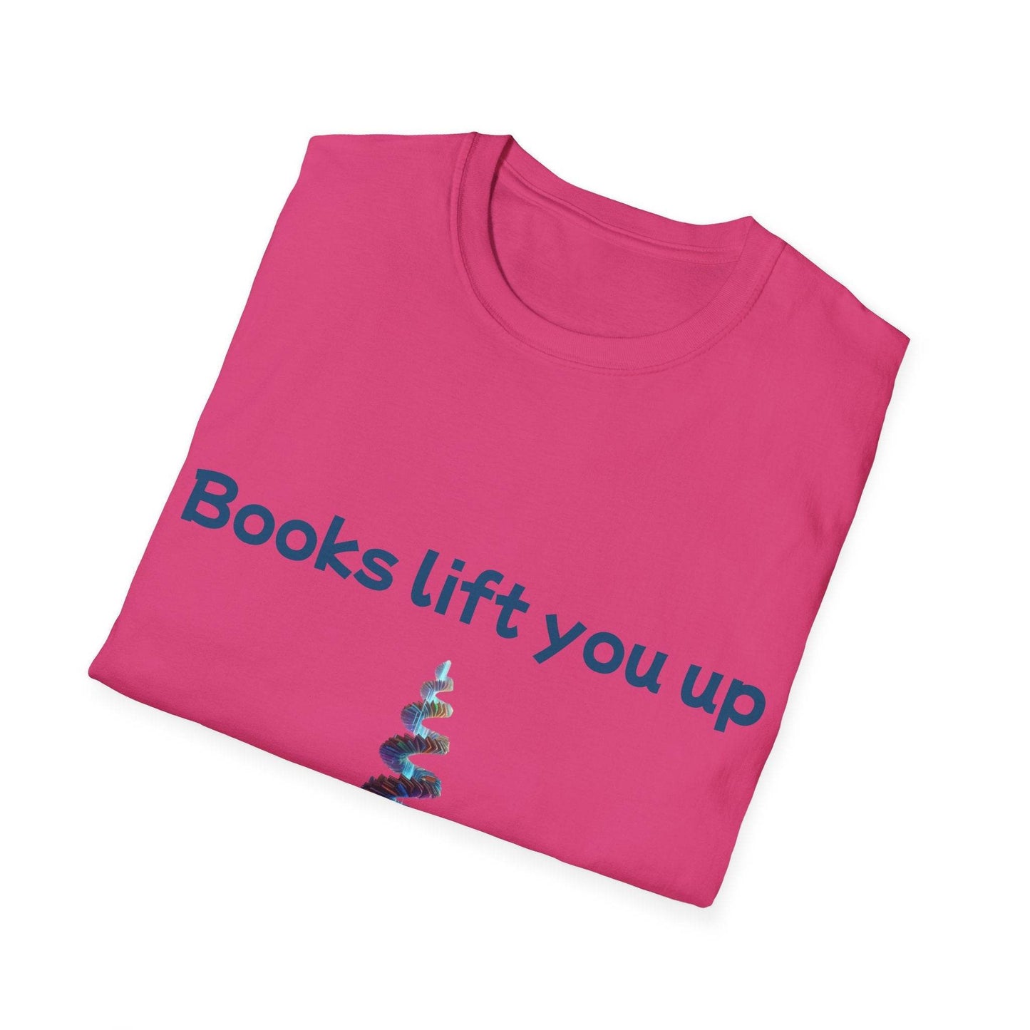 Inspirational Unisex Softstyle T-Shirt - Books Lift You Up - The Dreamer's Bookshop.