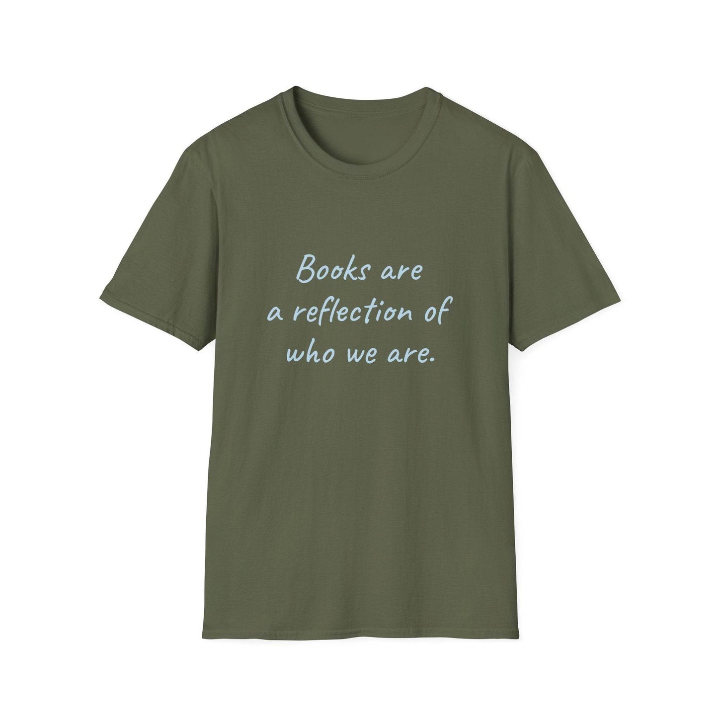 Books Are A Reflection T-Shirt – Unisex Softstyle Tee for Book Lovers - The Dreamer's Bookshop.