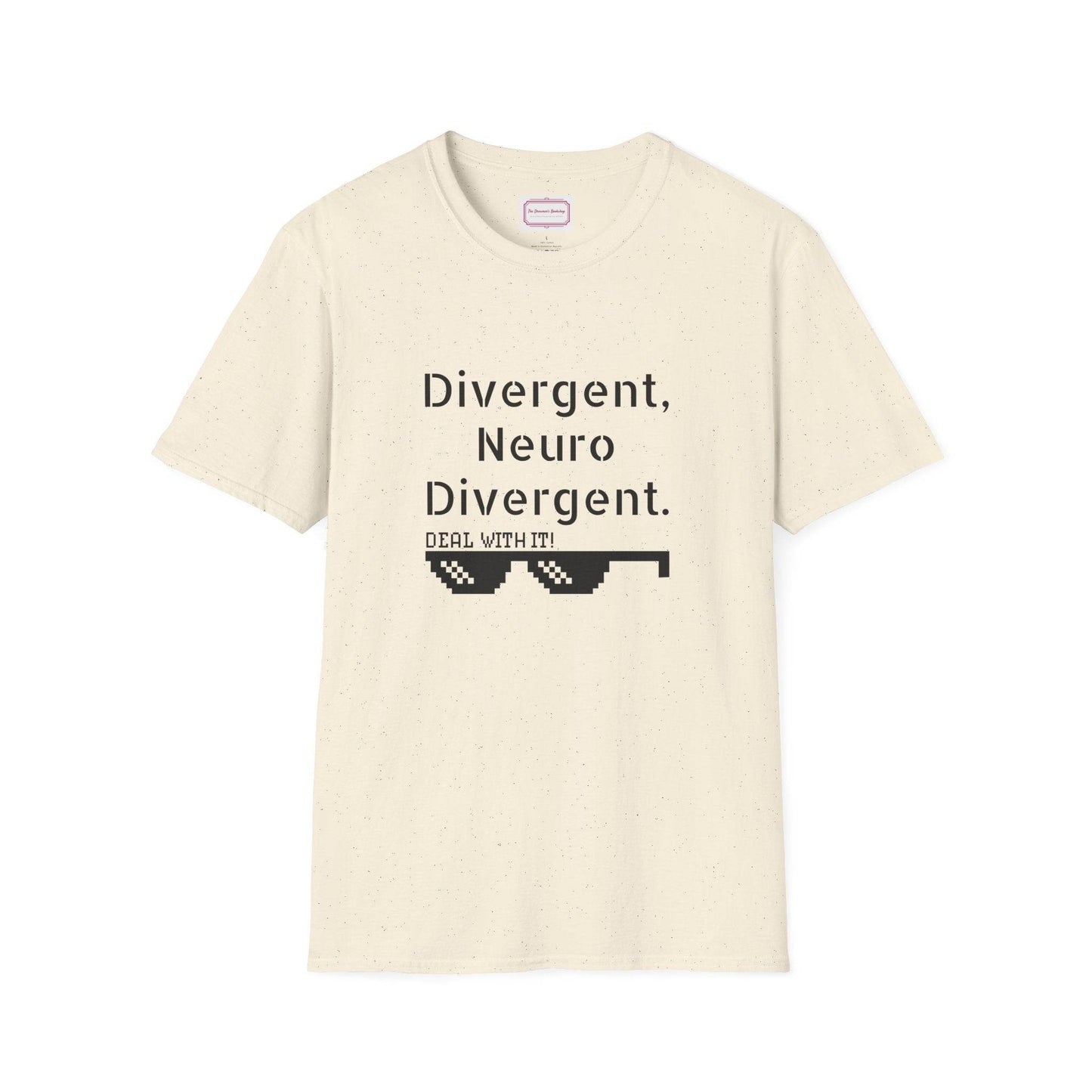 Divergent Neurodivergent T-Shirt - Unisex Softstyle Tee for Acceptance and Awareness - The Dreamer's Bookshop.