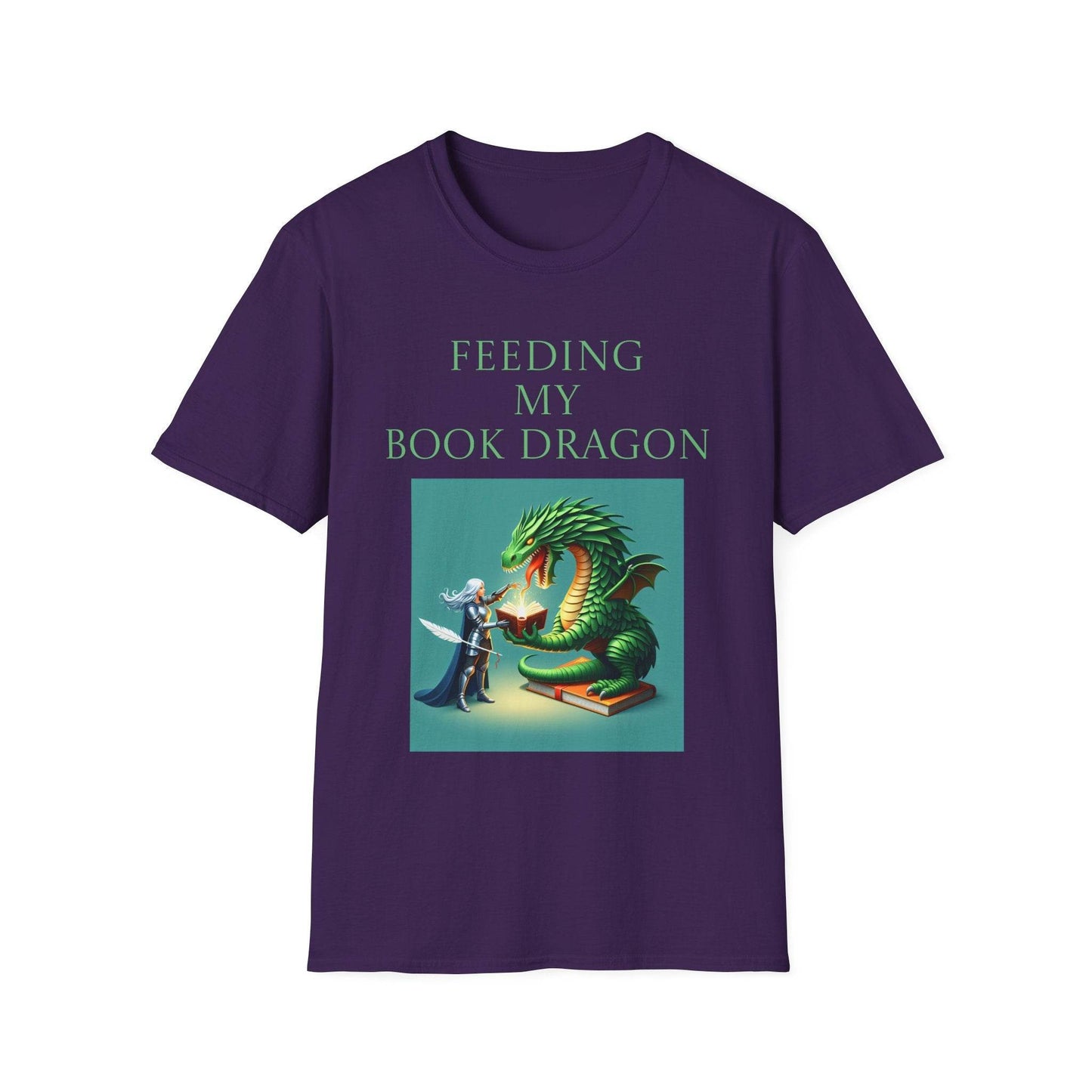 Unisex Softstyle T-Shirt - 'Book Dragon' - The Dreamer's Bookshop.