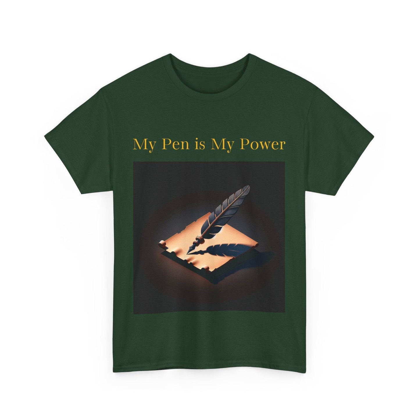My Pen is My Power Unisex Heavy Cotton Tee - Creative Writer's Apparel - The Dreamer's Bookshop.