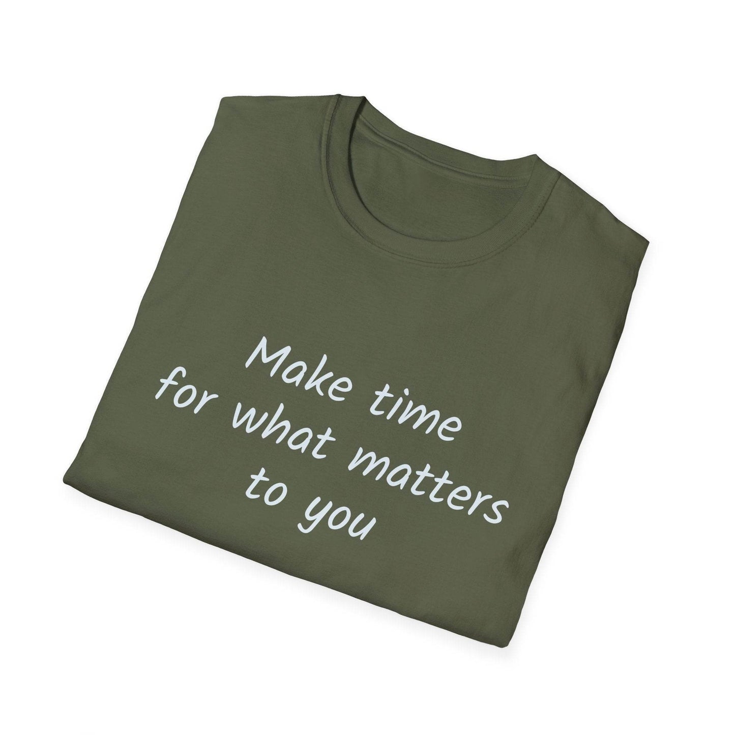 Inspirational Quote Unisex Softstyle T-Shirt - Make Time - The Dreamer's Bookshop.