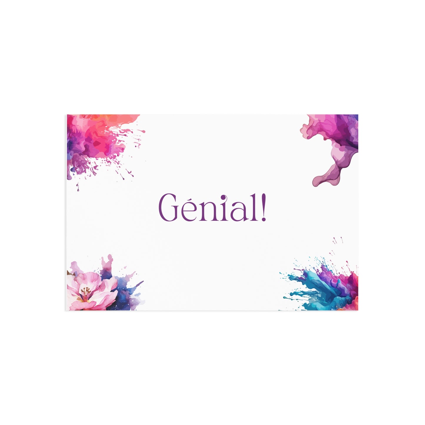 Watercolor Art Exclamation Card "Génial" Joyful Print - The Dreamer's Bookshop.