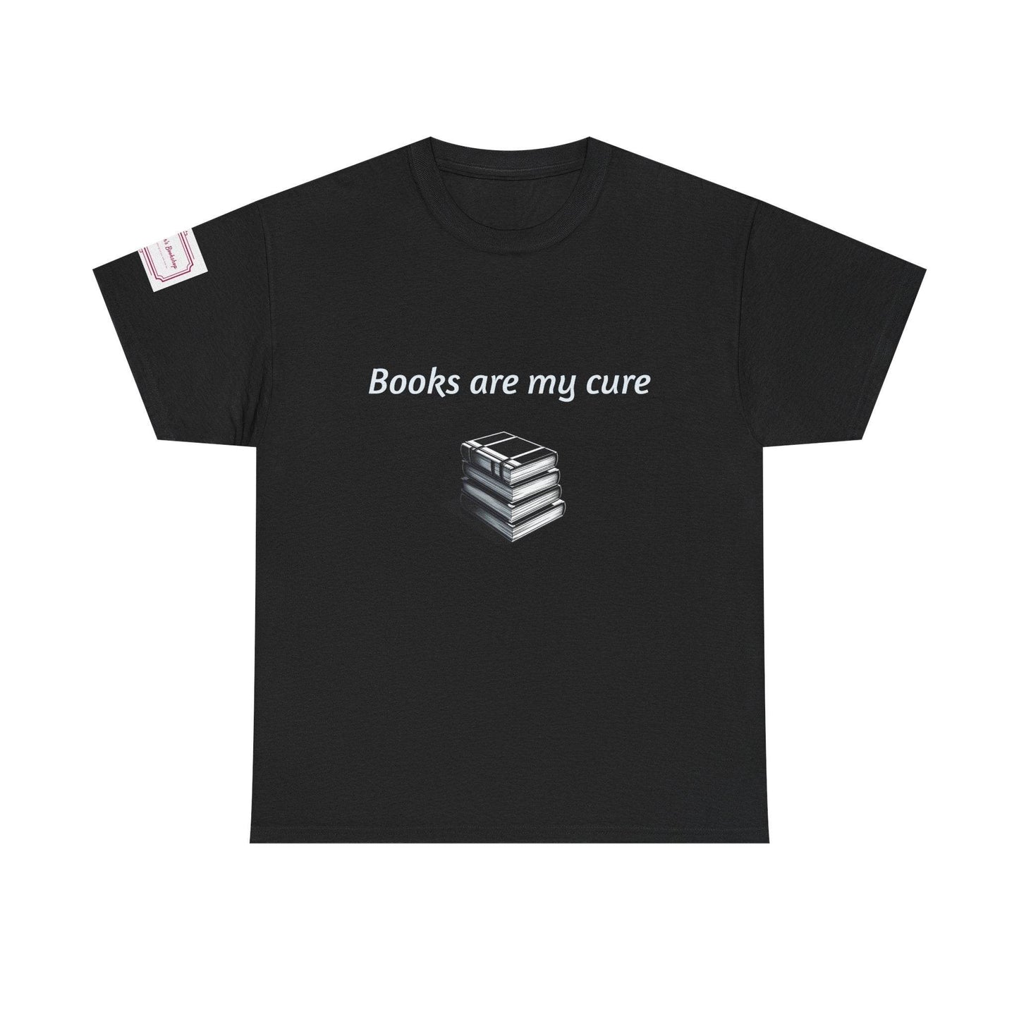 Books are my cure - Inspirational Unisex Heavy Cotton Tee - The Dreamer's Bookshop.