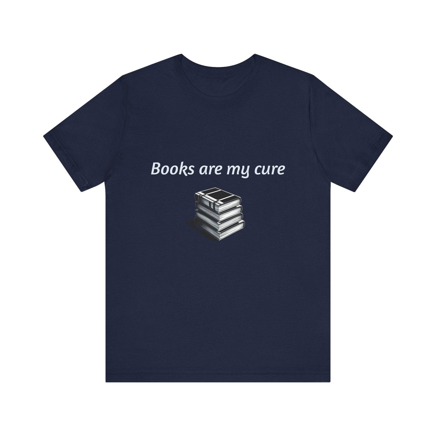 Inspirational Unisex Short Sleeve Tee - Books are my cure - The Dreamer's Bookshop.