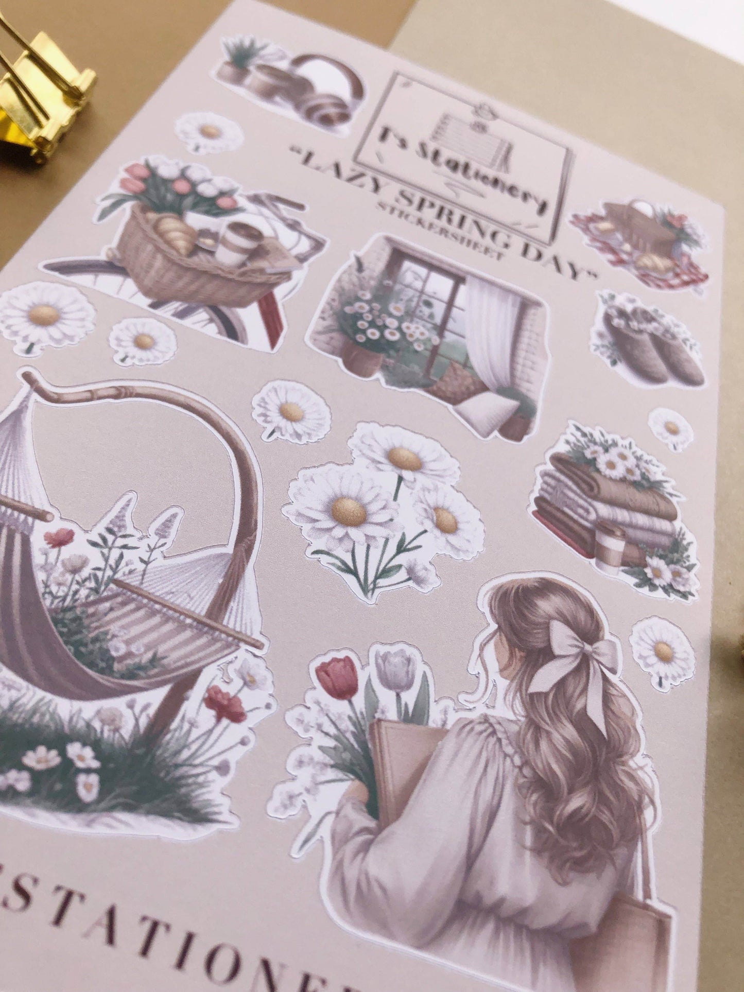 T's Stationery - Stickervel „Lazy Spring Day” - The Dreamer's Bookshop.