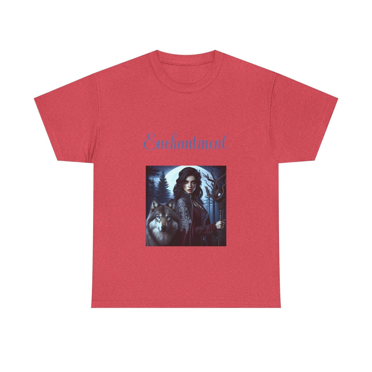 Enchanting Wolf Witch Unisex Heavy Cotton Tee - The Dreamer's Bookshop.