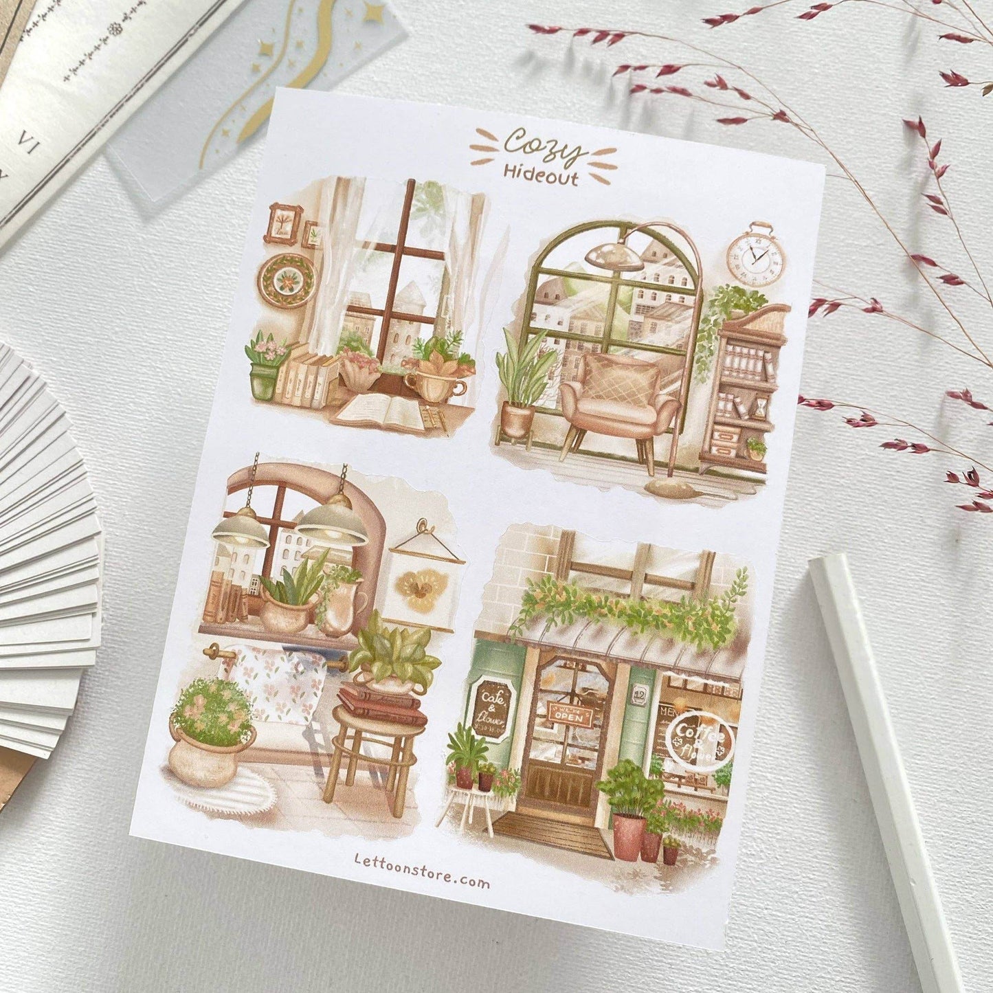 LETTOOn - Stickervel - Knusse Schuilplaats - The Dreamer's Bookshop.